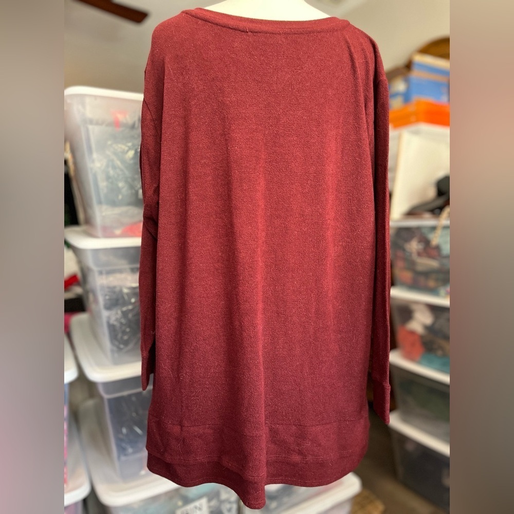 Nally & Millie Women's Sweater in Rich Burgundy - Picture 4 of 12